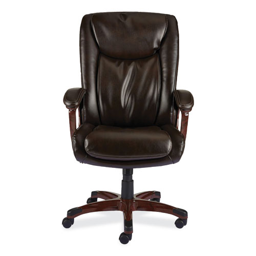 Image of Alera® Darnick Series Manager Chair, Supports Up To 275 Lbs, 17.13" To 20.12" Seat Height, Brown Seat/Back, Brown Base