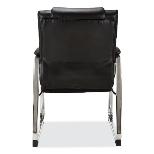 Image of Alera® Hildred Series Guest Chair, 25" X 28.94" X 37.8", Black Seat, Black Back, Chrome Base