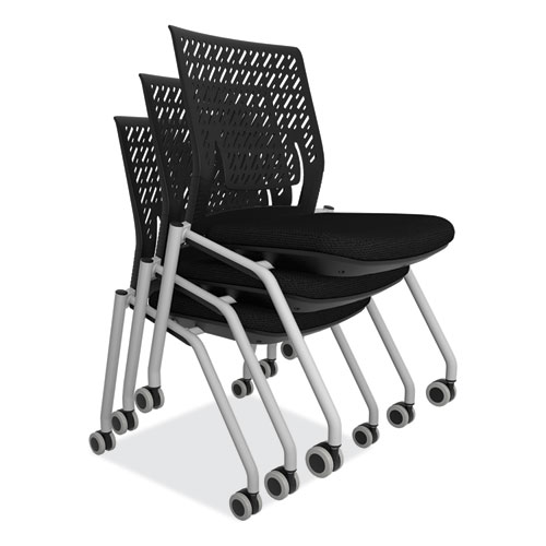 Thesis Training Chair w/Flex Back, Support Up to 250 lb, 18" High Black Seat, Gray Base, 2/Carton, Ships in 1-3 Business Days