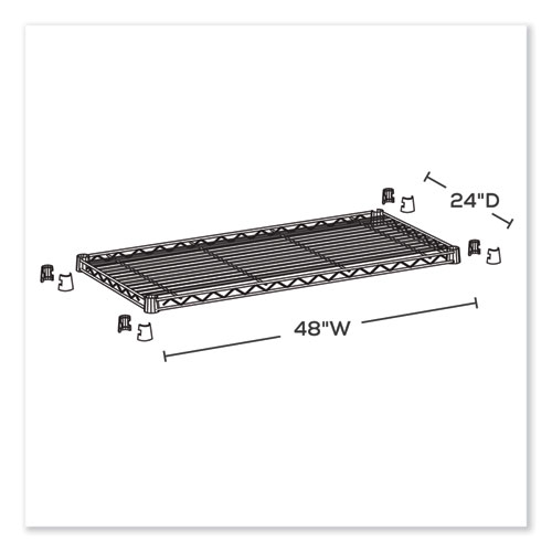 Industrial Extra Shelf Pack, 48w x 24d x 1.5h, Steel, Metallic Gray, 2/Pack