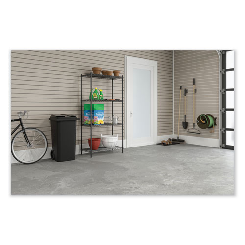 Image of Safco® Industrial Wire Shelving, Four-Shelf, 36W X 24D X 72H, Black, Ships In 1-3 Business Days