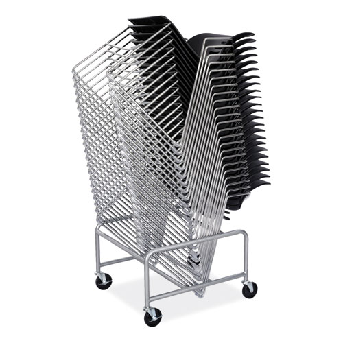 Image of Safco® Sled Base Stack Chair Cart, Metal, 500 Lb Capacity, 23.5" X 27.5" X 17", Silver, Ships In 1-3 Business Days