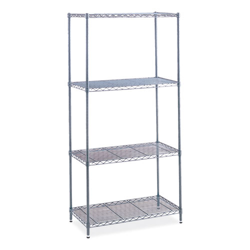 Image of Safco® Industrial Wire Shelving, Four-Shelf, 36W X 24D X 72H, Metallic Gray, Ships In 1-3 Business Days