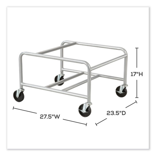 Image of Safco® Sled Base Stack Chair Cart, Metal, 500 Lb Capacity, 23.5" X 27.5" X 17", Silver, Ships In 1-3 Business Days