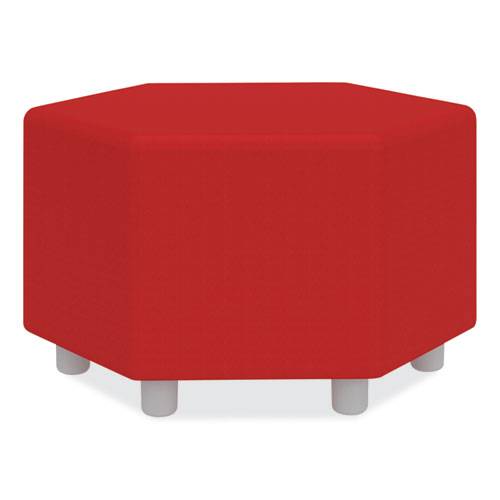 Image of Safco® Learn 30" Hexagon Vinyl Ottoman, 30W X 30D X 18H, Red, Ships In 1-3 Business Days