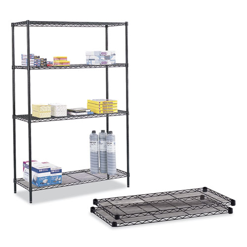 Commercial Extra Shelf Pack, 48w x 18d x 1h, Steel, Black, 2/Pack