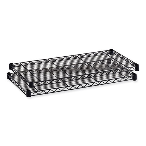 Safco® Commercial Extra Shelf Pack, 36w x 18d x 1h, Steel, Black, 2/Pack