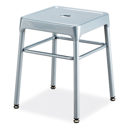 Safco® Steel Guestbistro Stool, Backless, Supports Up To 250 Lb, 18" High Silver Seat, Silver Base, Ships In 1-3 Business Days