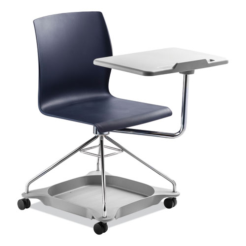 NPS® CoGo Mobile Tablet Chair, Supports Up to 440 lb, 18.75" Seat Height, Blue Seat/Back, Chrome Frame, Ships in 1-3 Business Days
