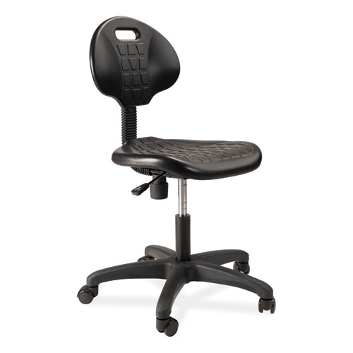 NPS® 6700 Series Polyurethane Adj Height Task Chair, Supports 300 lb, 16"-21" Seat Ht, Black Seat/Back/Base, Ships in 1-3 Bus Days