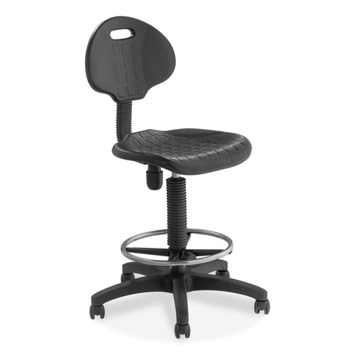 6700 Series Polyurethane Adj Height Task Chair, Supports 300 lb, 22"-32" Seat Ht, Black Seat/Back/Base, Ships in 1-3 Bus Days