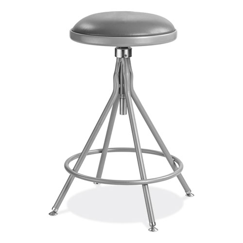 NPS® 6500 Series Height Adjustable Heavy Duty Padded Swivel Stool, Supports 500lb, 24"-30" Seat Height, Gray,Ships in 1-3 Bus Days