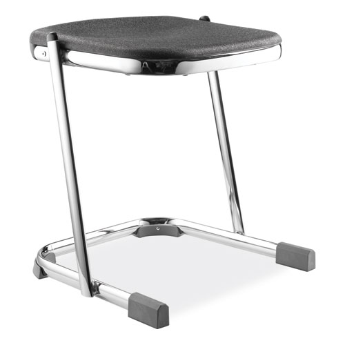 NPS® 6600 Series Elephant Z-Stool, Backless, Supports Up to 500lb, 18" Seat Height, Black Seat, Chrome Frame,Ships in 1-3 Bus Days
