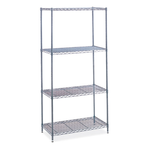 Safco® Industrial Wire Shelving, Four-Shelf, 48W X 18D X 72H, Metallic Gray, Ships In 1-3 Business Days