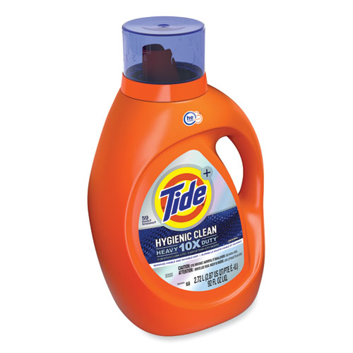 Image of Tide® Hygienic Clean Heavy 10X Duty Liquid Laundry Detergent, Original, 92 Oz Bottle, 4/Carton