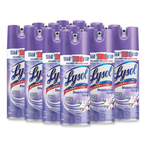 LYSOL® Brand Disinfectant Spray, Early Morning Breeze, 12.5 oz Aerosol Spray, 12/Carton