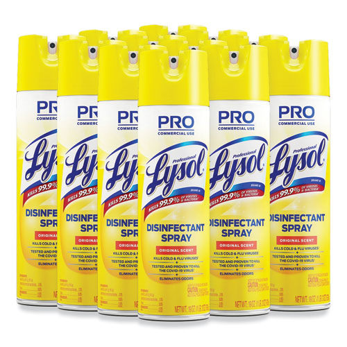 Disinfectant Spray, Original Scent, 19 oz Aerosol Spray, 12/Carton
