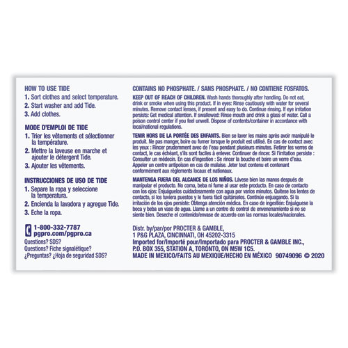 Image of Tide® Professional™ Powder Laundry Detergent Plus Bleach, Original Scent, 1.4 Oz Vending Box, 156/Carton