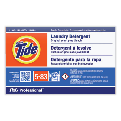 Tide® Professional™ Powder Laundry Detergent Plus Bleach, Original Scent, 1.4 oz Vending Box, 156/Carton