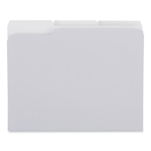 Top Tab File Folders, 1/3-Cut Tabs: Assorted, Letter Size, 0.75" Expansion, Gray, 100/Box