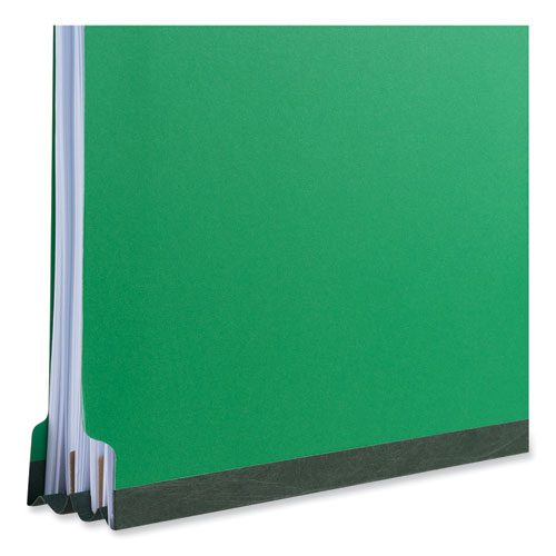 Image of Universal® Bright Colored Pressboard Classification Folders, 2" Expansion, 2 Dividers, 6 Fasteners, Letter Size, Emerald Green, 10/Box