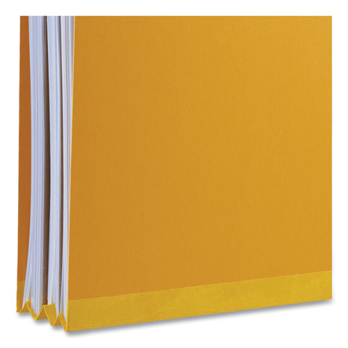 Image of Universal® Bright Colored Pressboard Classification Folders, 2" Expansion, 2 Dividers, 6 Fasteners, Letter Size, Yellow Exterior, 10/Box