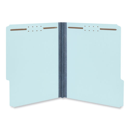 Universal® Top Tab Classification Folders, 1" Expansion, 2 Fasteners, Letter Size, Light Blue Exterior, 25/Box