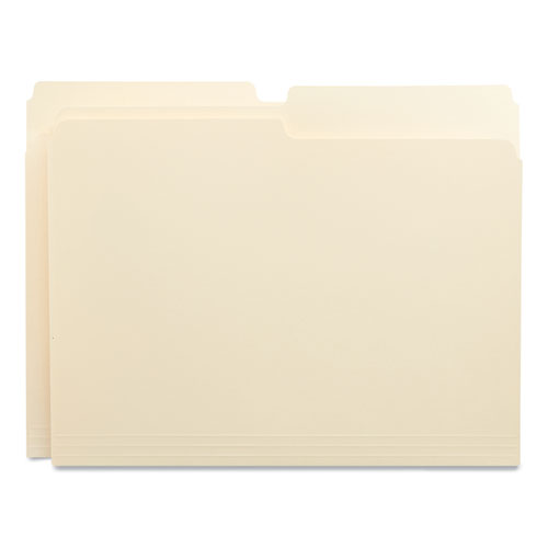 Image of Top Tab File Folders, 1/2-Cut Tabs: Assorted, Letter Size, 0.75" Expansion, Manila, 100/Box