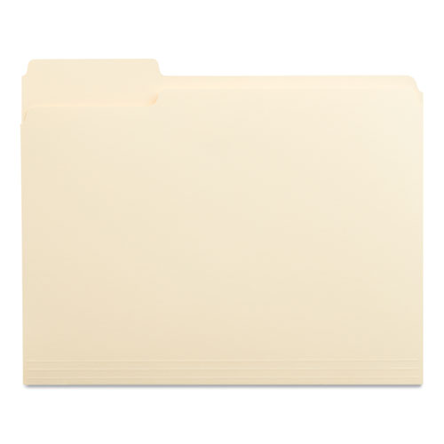 Image of Universal® Top Tab File Folders, 1/3-Cut Tabs: Left Position, Letter Size, 0.75" Expansion, Manila, 100/Box