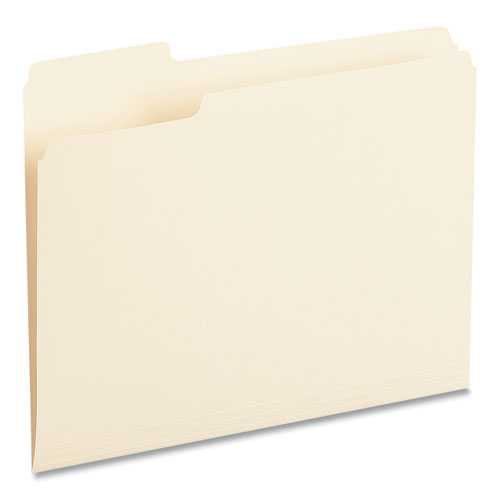 Image of Universal® Top Tab File Folders, 1/3-Cut Tabs: Left Position, Letter Size, 0.75" Expansion, Manila, 100/Box