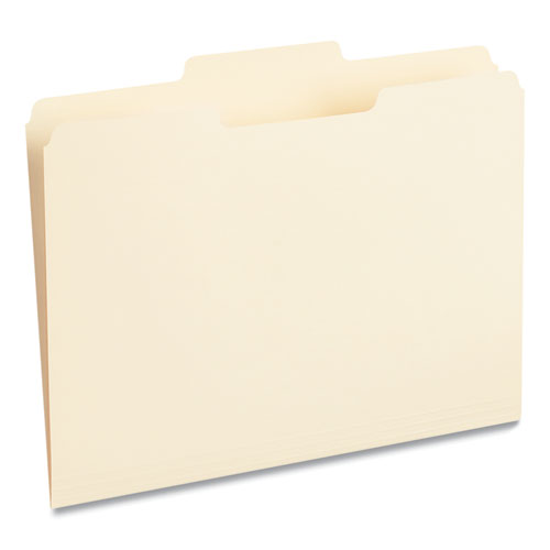 Image of Top Tab File Folders, 1/3-Cut Tabs: Center Position, Letter Size, 0.75" Expansion, Manila, 100/Box