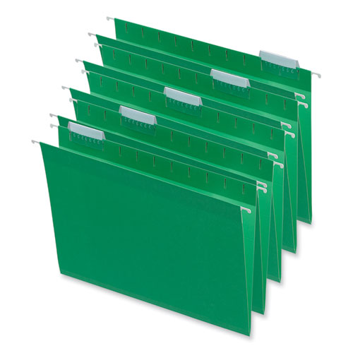 Image of Deluxe Bright Color Hanging File Folders, Letter Size, 1/5-Cut Tabs, Bright Green, 25/Box
