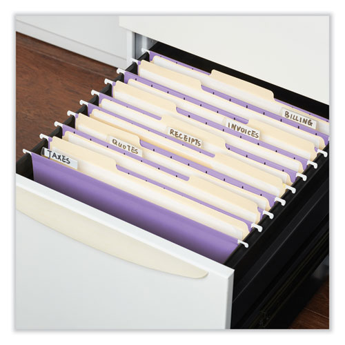 Image of Universal® Deluxe Bright Color Hanging File Folders, Letter Size, 1/5-Cut Tabs, Violet, 25/Box