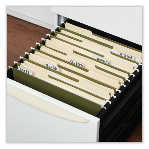 Image of Universal® Box Bottom Hanging File Folders, 1" Capacity, Letter Size, 1/5-Cut Tabs, Standard Green, 25/Box