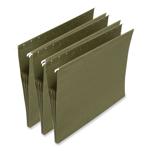 Image of Hanging Box Bottom File Pockets, 1 Section, 3.5" Capacity, Letter Size, Standard Green, 10/Box