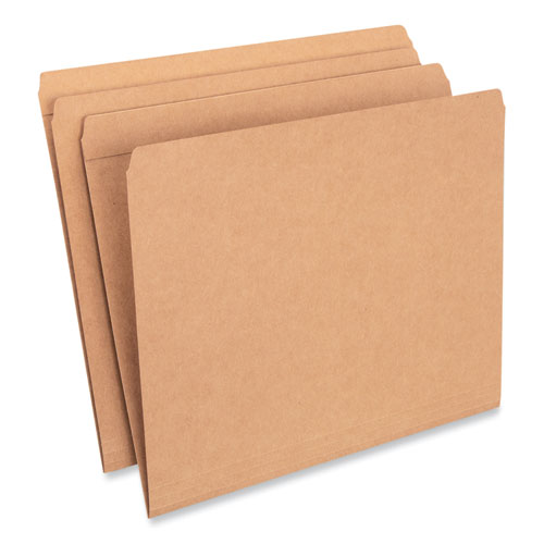 Image of Reinforced Kraft Top Tab File Folders, Straight Tabs, Letter Size, 0.75" Expansion, Brown, 100/Box