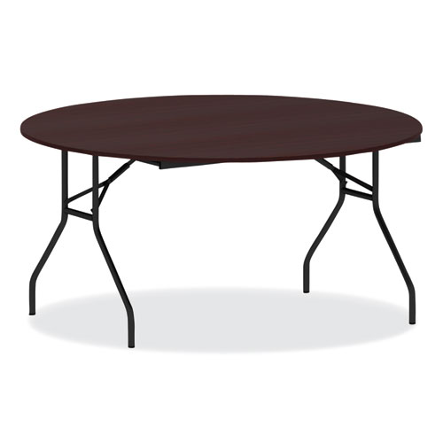 Alera® Round Wood Folding Table, 59" Diameter X 29.13H, Mahogany