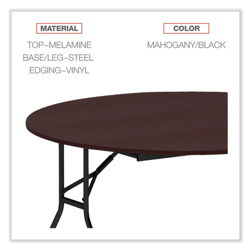 Image of Alera® Round Wood Folding Table, 59" Diameter X 29.13H, Mahogany