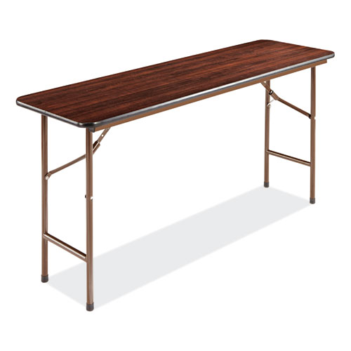 Alera® Wood Folding Table, Rectangular, 59.88W X 17.75D X 29.13H, Mahogany