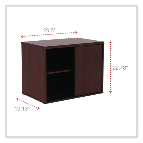 Image of Alera® Open Office Low Storage Cab Cred, 29.5W X 19.13D X 22.78H, Mahogany