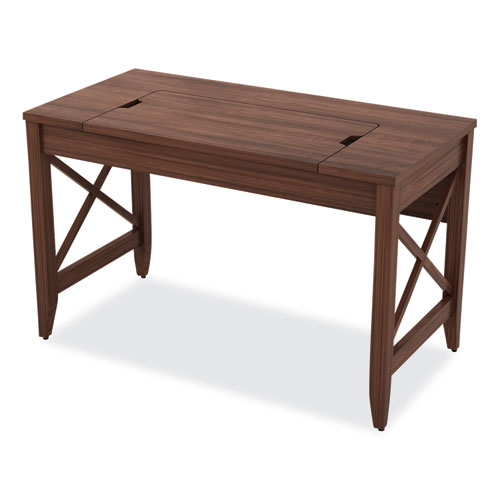 Image of Alera® Sit-To-Stand Table Desk, 47.25" X 23.63" X 29.5" To 43.75", Modern Walnut