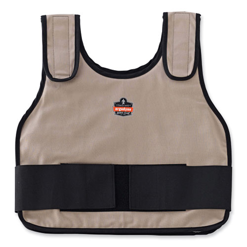 Chill-Its 6225 Premium FR Phase Change Cooling Vest, Modacrylic Cotton, Large/X-Large, Khaki, Ships in 1-3 Business Days