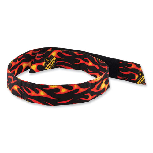 Ergodyne® Chill-Its 6705 Cooling Embedded Polymers Hook And Loop Bandana Headbnd, One Size Fit Most, Flames, Ships In 1-3 Business Days