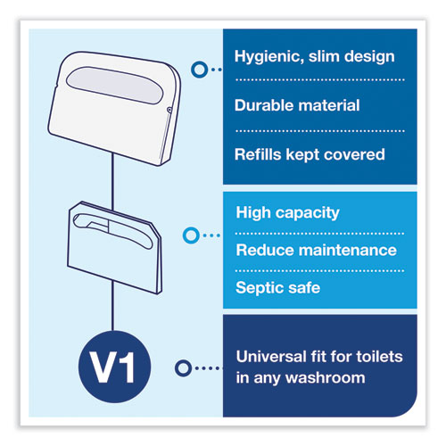 Image of Tork® Toilet Seat Cover Dispenser, 16 X 3 X 11.5, White, 12/Carton