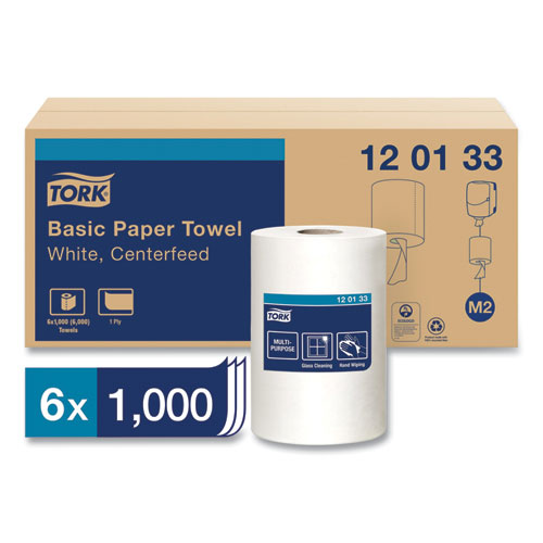 Advanced Centerfeed Hand Towel, 1-Ply, 8.25 x 11.8, White, 1,000/Roll, 6/Carton