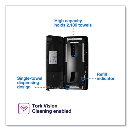 Image of Tork® Peakserve Continuous Hand Towel Dispenser, 14.57 X 3.98 X 28.74, Black