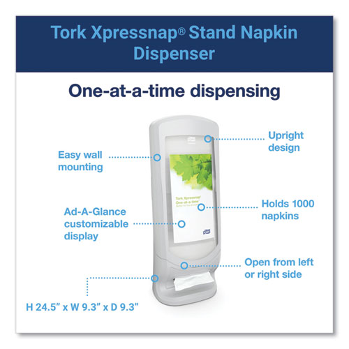 Xpressnap Stand Napkin Dispenser, 9.25 x 9.25 x 24.5, Gray