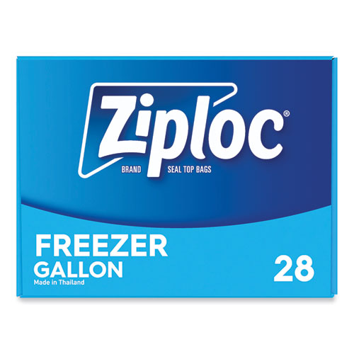 Zipper Freezer Bags, 1 gal, 2.7 mil, 9.6" x 12.1", Clear, 28 Bags/Box, 9 Boxes/Carton