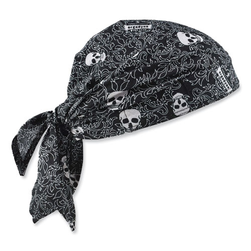 Image of Ergodyne® Chill-Its 6710 Cooling Embedded Polymers Tie Bandana Triangle Hat, One Size Fits Most, Skulls, Ships In 1-3 Business Days