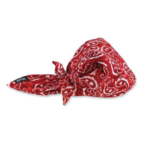Ergodyne® Chill-Its 6710Ct Cooling Pva Tie Bandana Triangle Hat, One Size Fits Most, Red Western, Ships In 1-3 Business Days